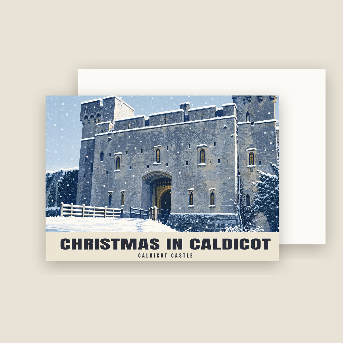 Caldicot Castle Christmas card with its envelope