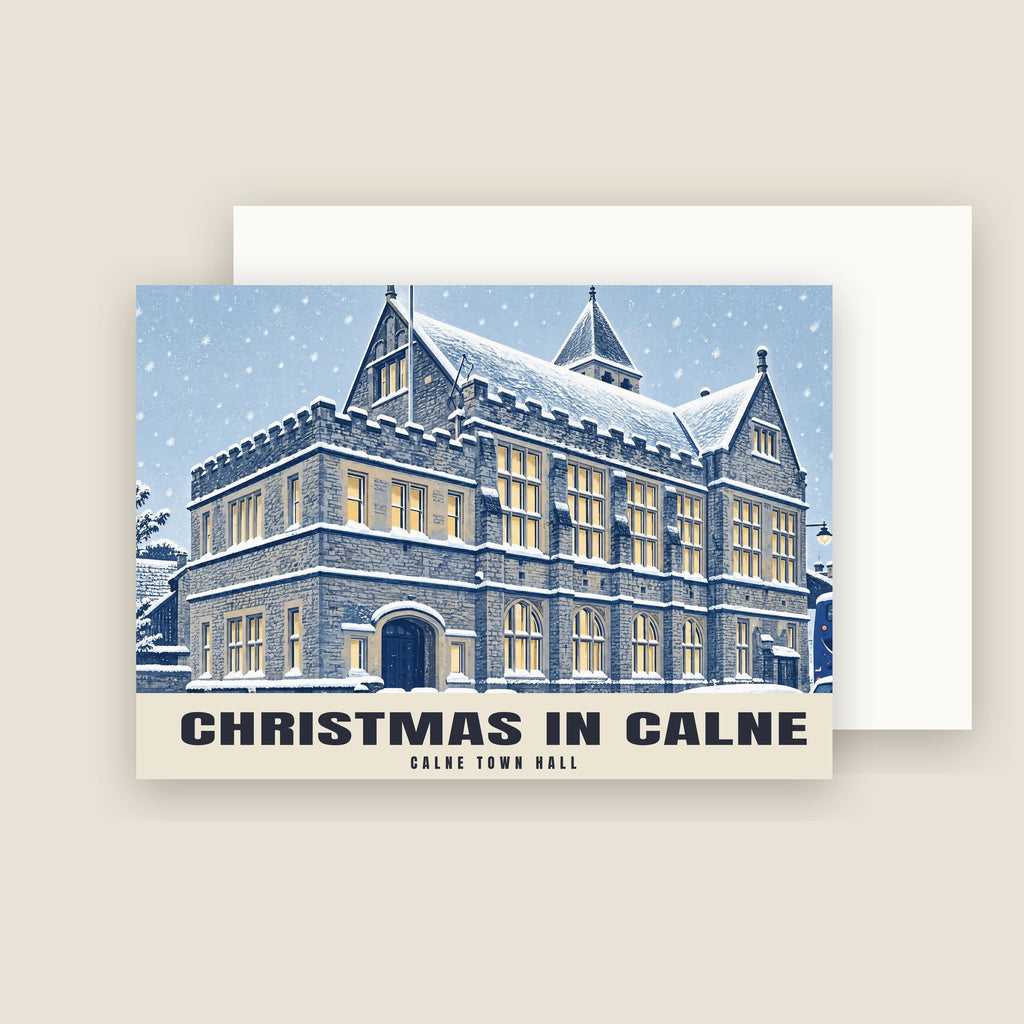 Calne Town Hall Christmas card with its envelope