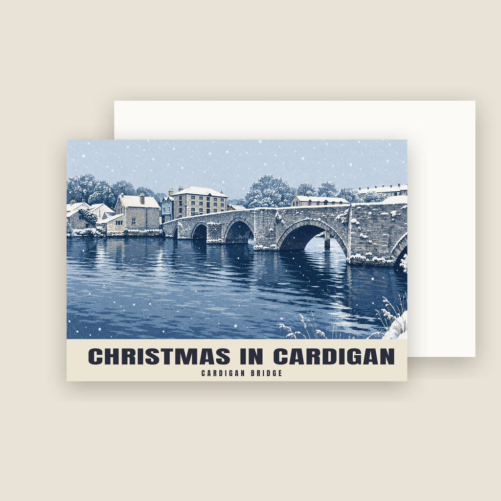 Cardigan Bridge Christmas card with its envelope