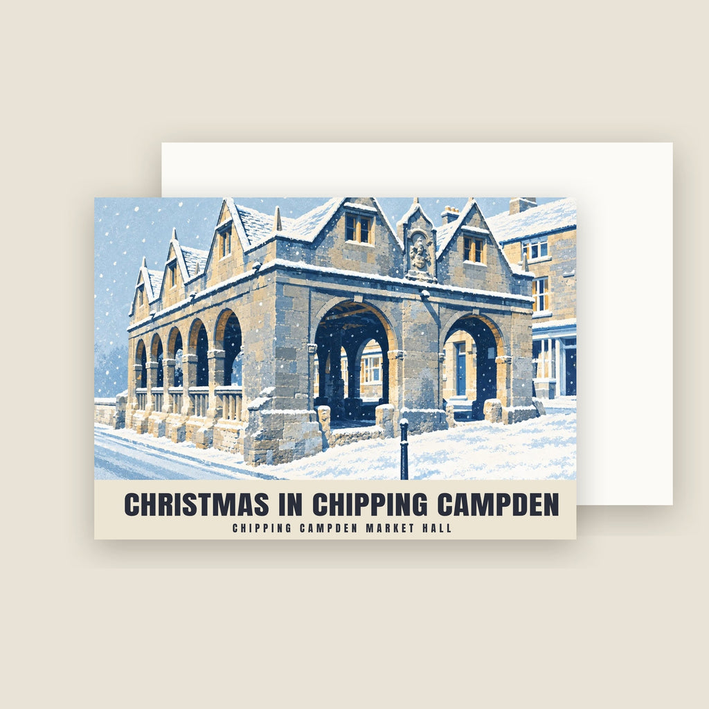 Chipping Campden Market Hall Christmas card with its envelope