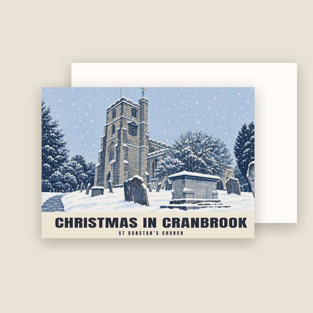 St Dunstan’s Church, Cranbrook Christmas card with its envelope