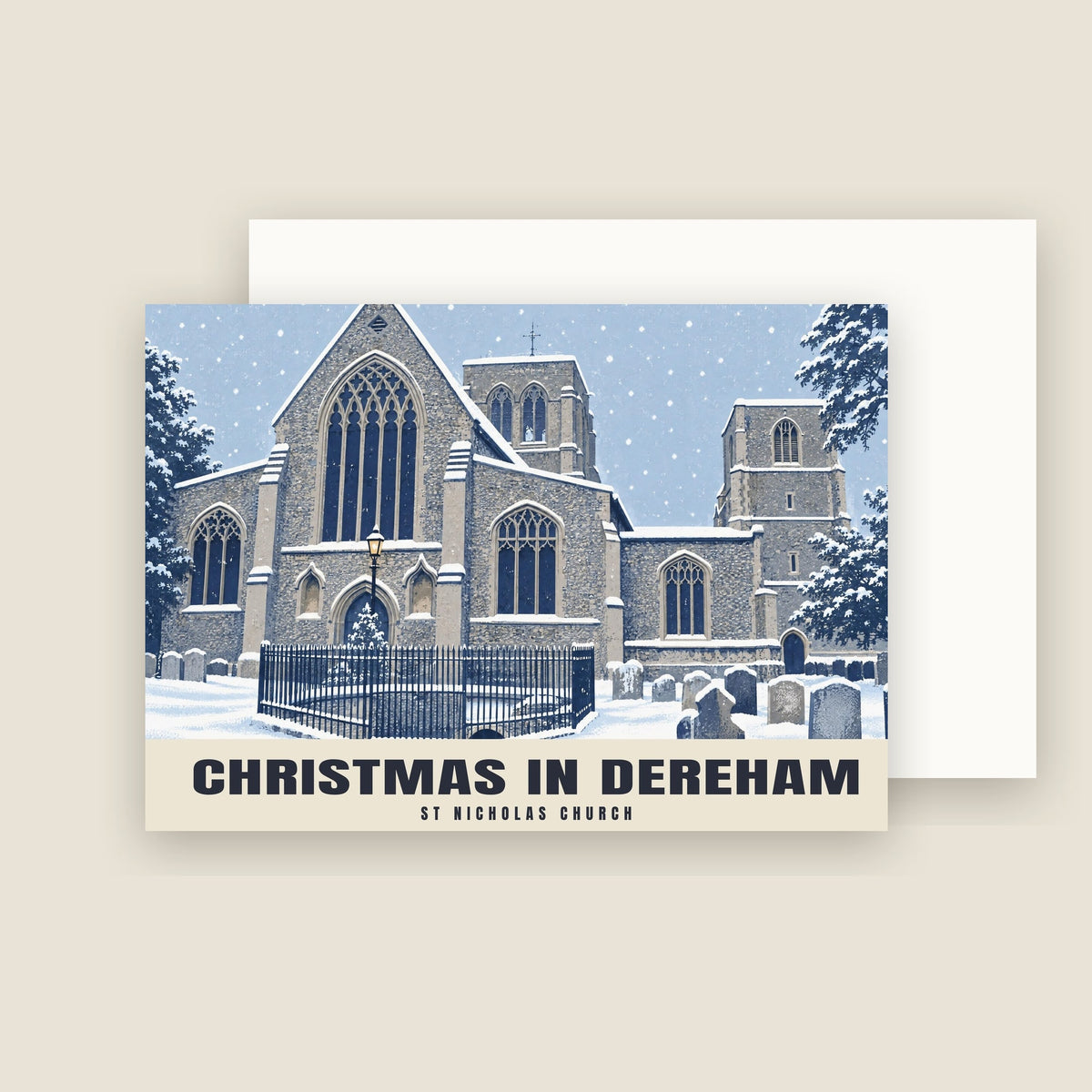 St Nicholas Church, Dereham Christmas card with its envelope