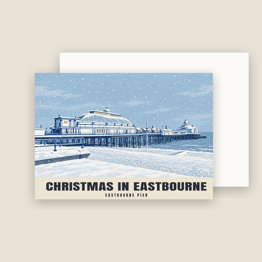 Eastbourne Pier Christmas card with its envelope