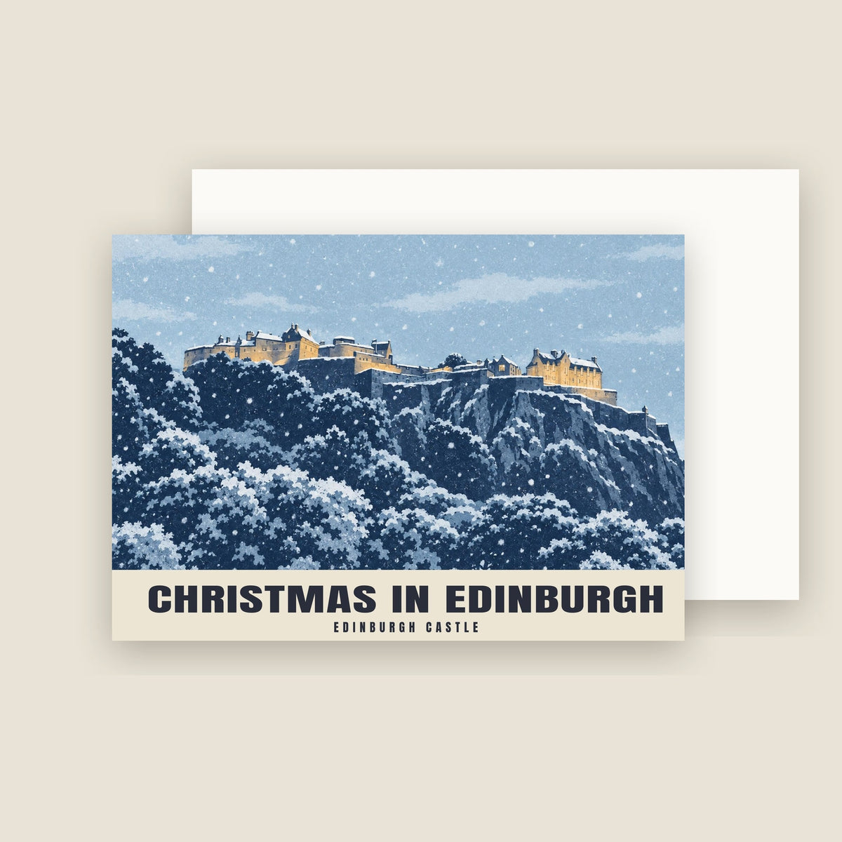 Edinburgh Castle, Edinburgh Christmas card with its envelope