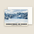Claremont Landscape Garden, Esher Christmas card with its envelope