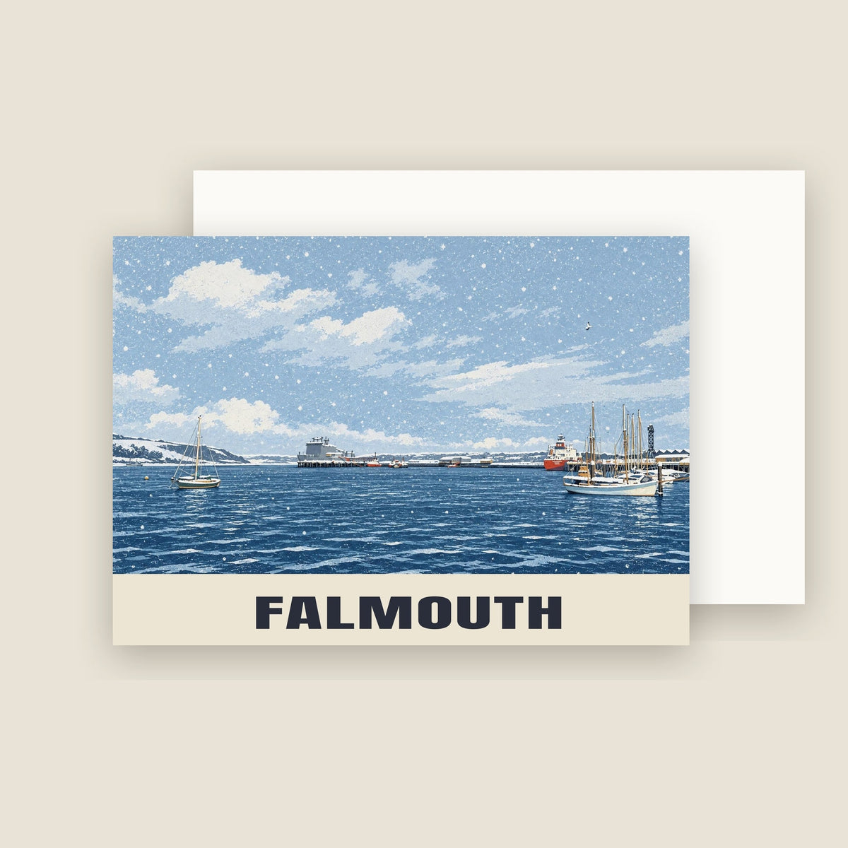 Falmouth Christmas card with its envelope
