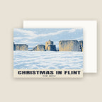 Flint Castle Christmas card with its envelope