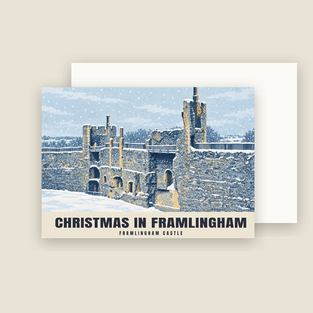Framlingham Castle Christmas card with its envelope