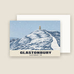 Glastonbury Tor Christmas card with its envelope
