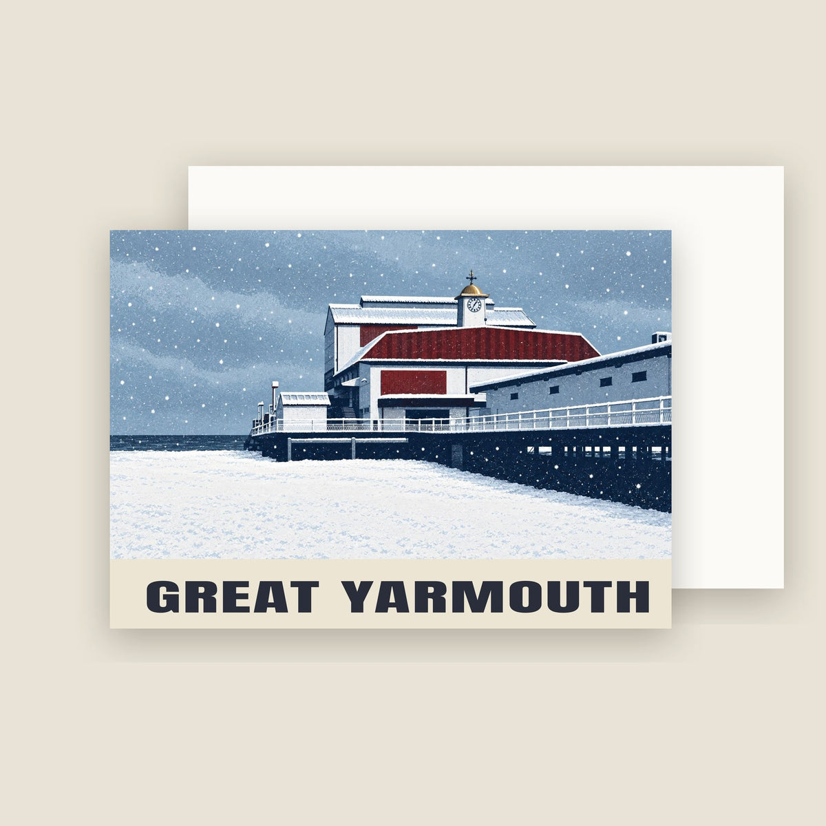 Great Yarmouth Christmas card with its envelope