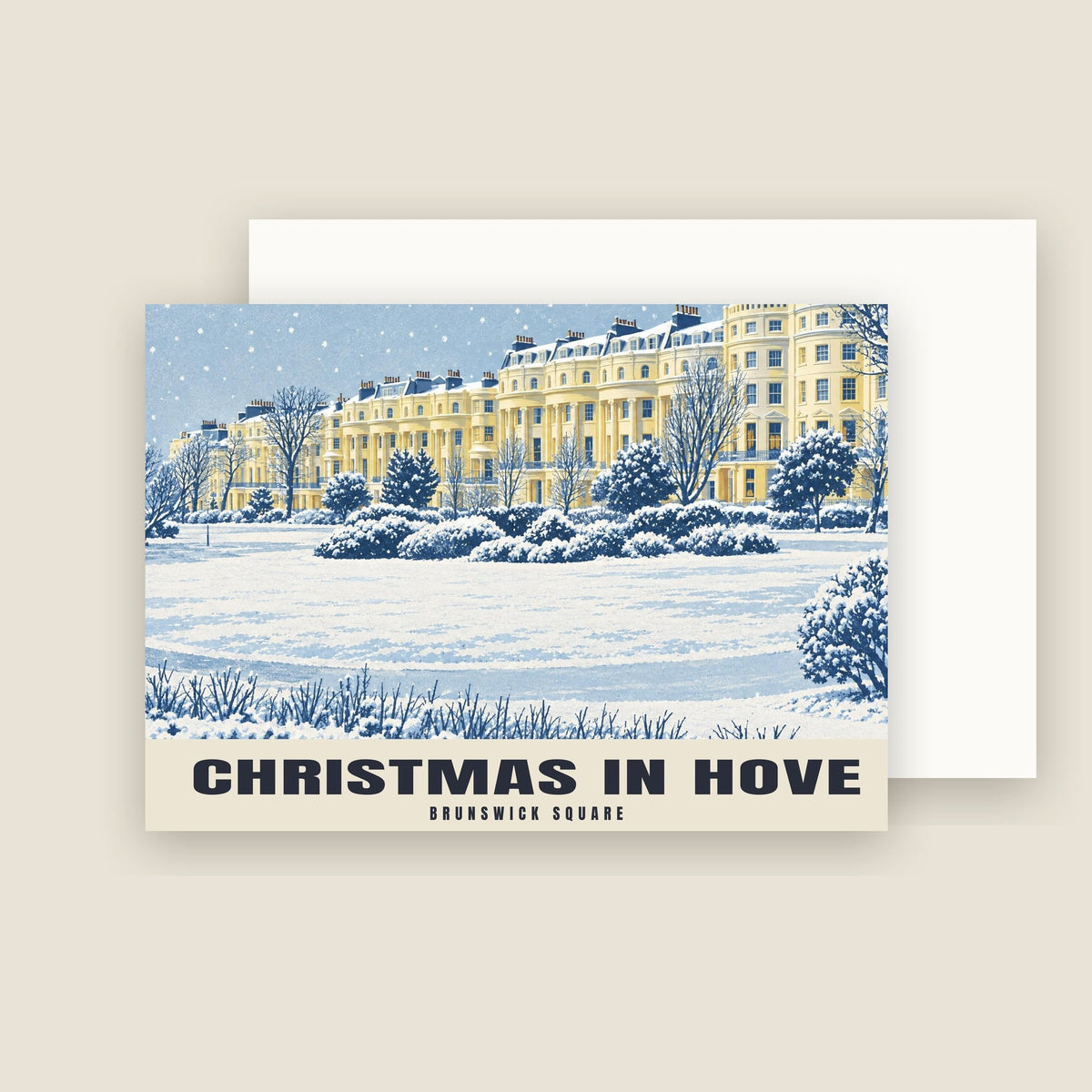 Brunswick Square, Hove Christmas card with its envelope