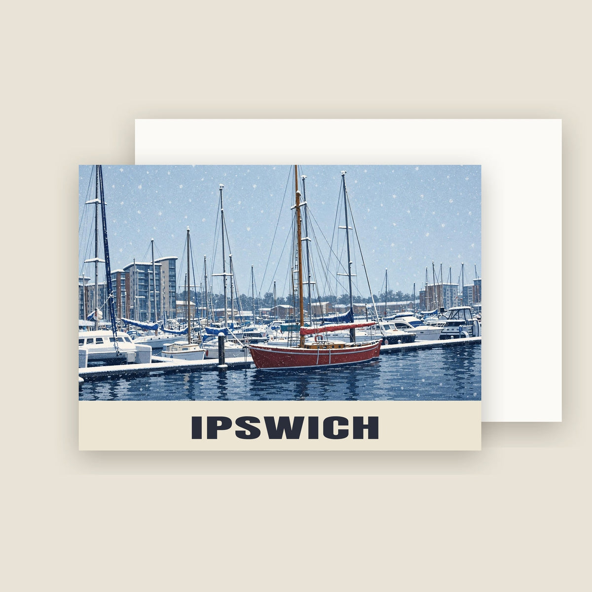 Ipswich Christmas card with its envelope