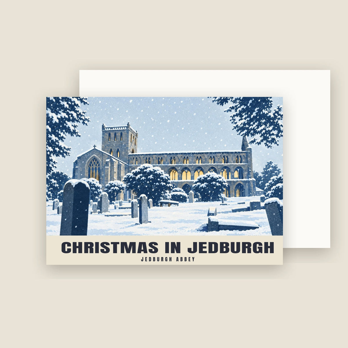 Jedburgh Abbey Christmas card with its envelope