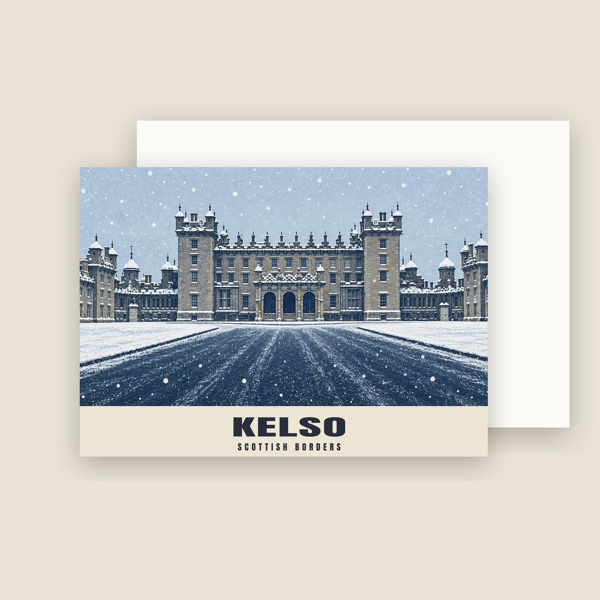 Floors Castle, Kelso Christmas card with its envelope