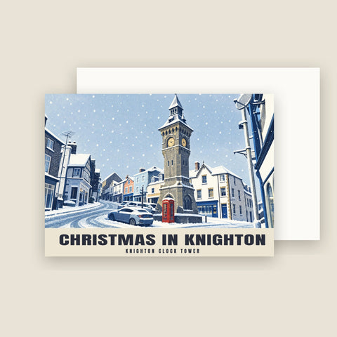 Knighton Clock Tower Christmas Cards (Pack of 10)