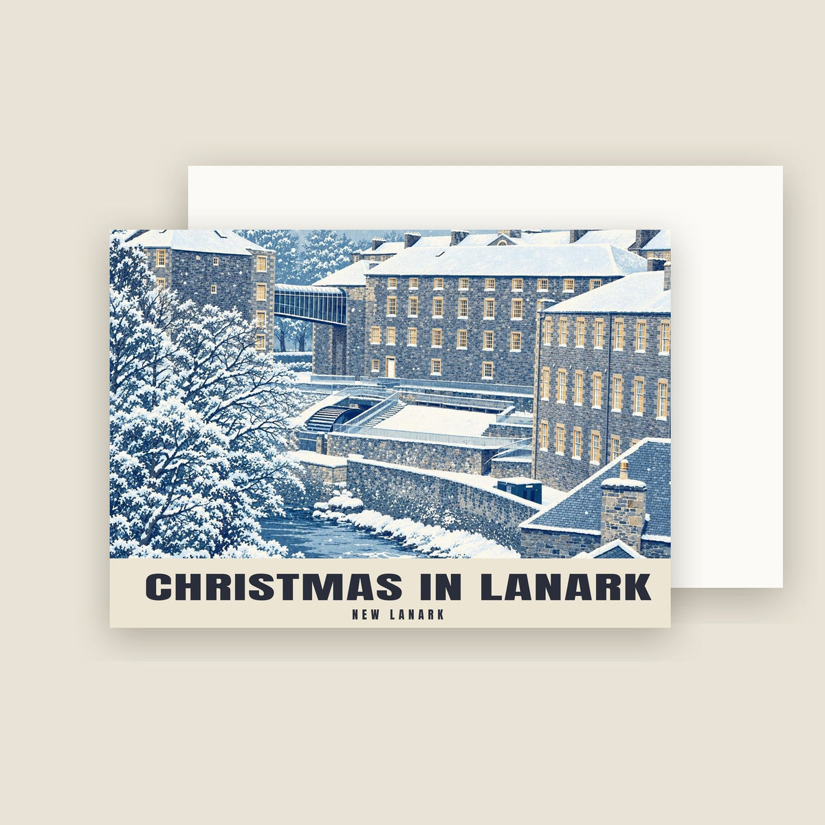 New Lanark Christmas card with its envelope