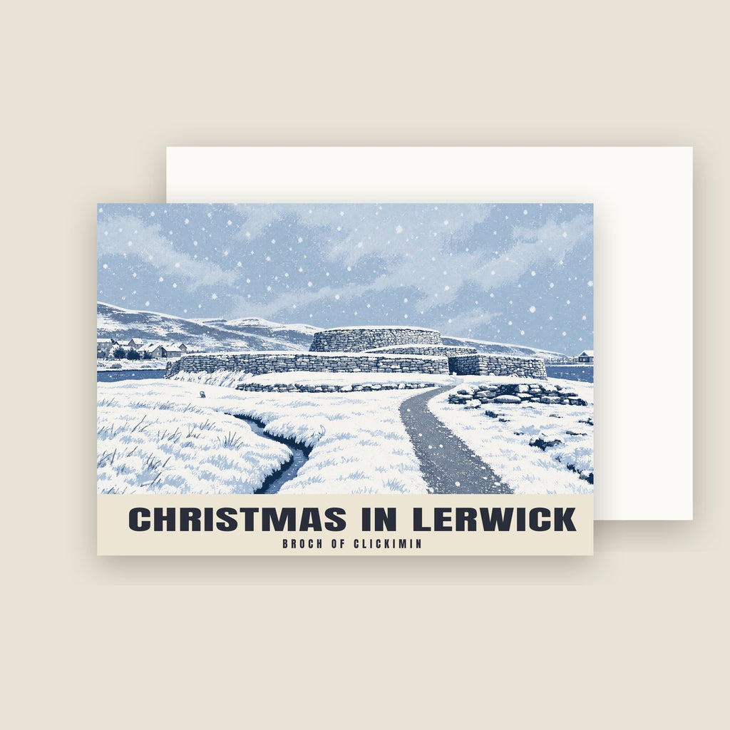 Broch of Clickimin, Lerwick Christmas card with its envelope