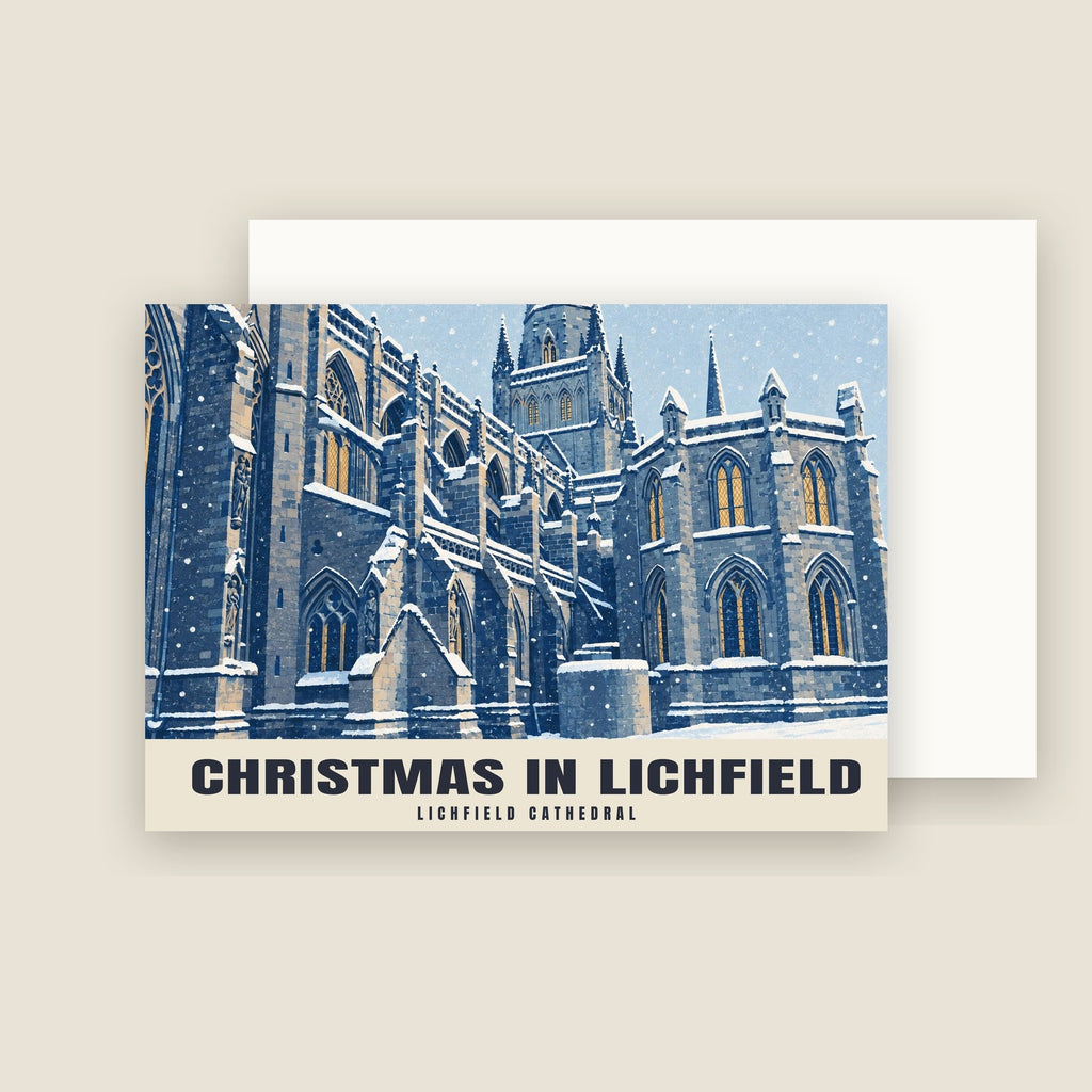 Lichfield Cathedral Christmas card with its envelope