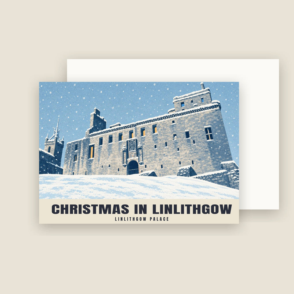 Linlithgow Palace Christmas card with its envelope