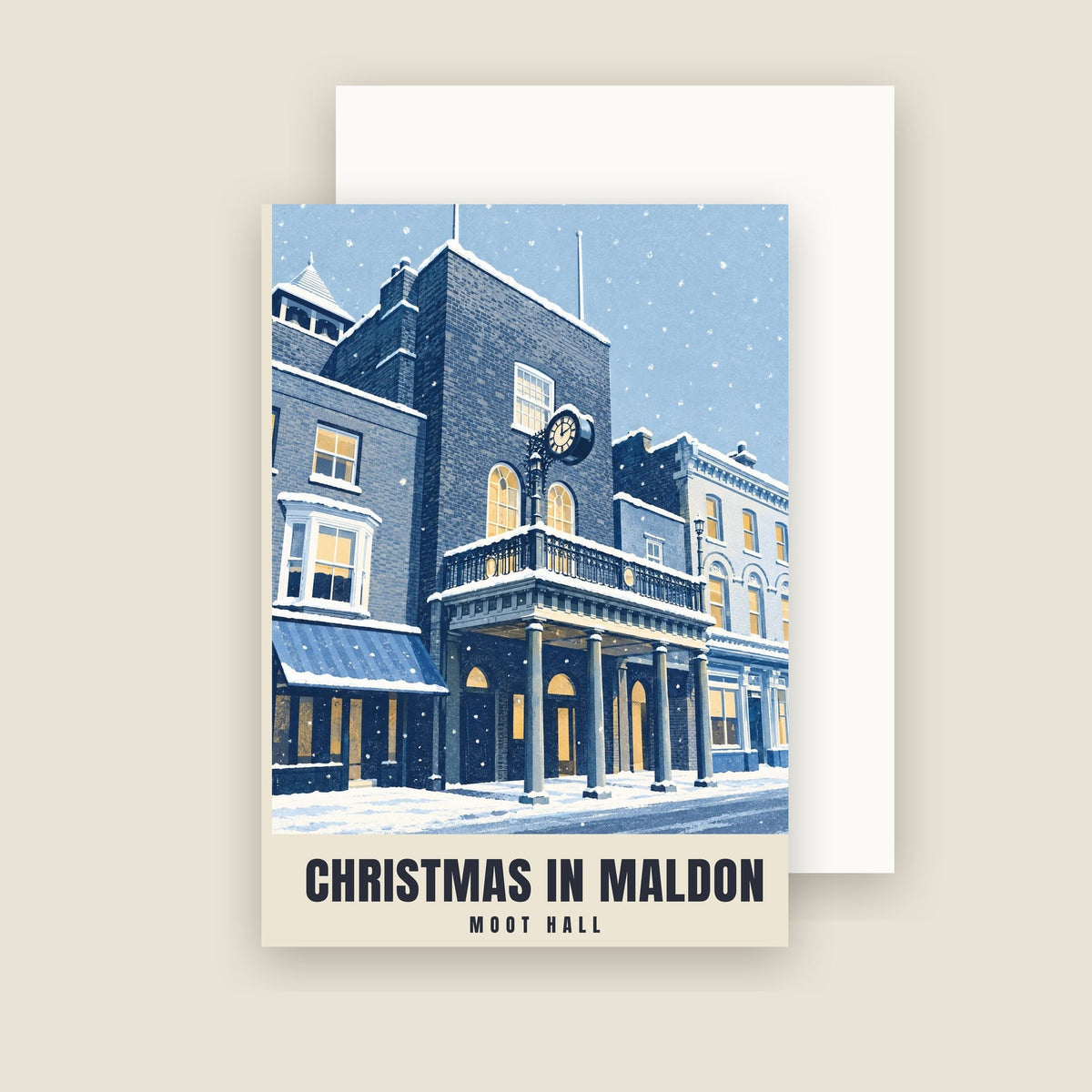 Moot Hall, Maldon Christmas card with its envelope
