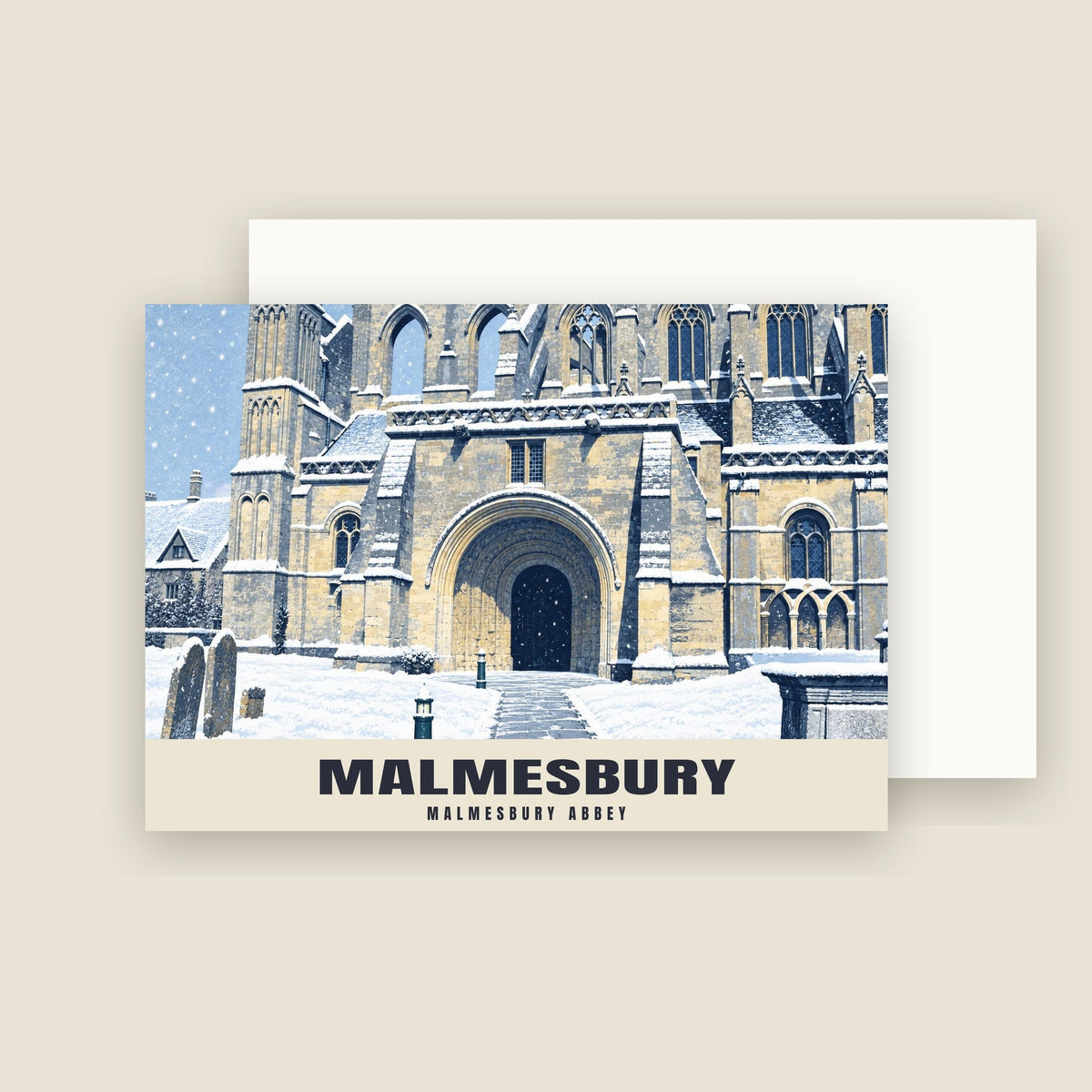 Malmesbury Abbey Christmas card with its envelope