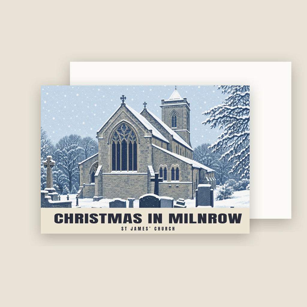 St James’ Church, Milnrow Christmas card with its envelope