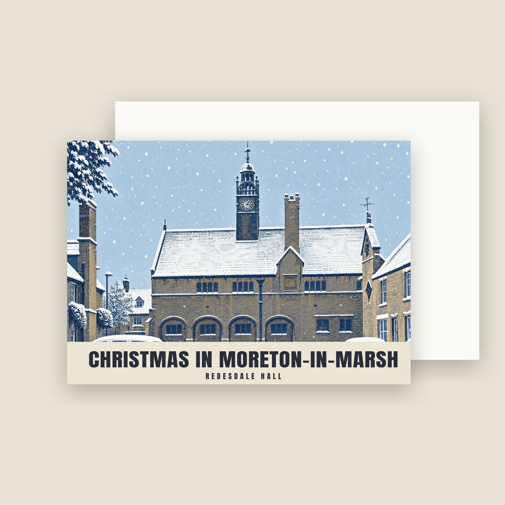 Redesdale Hall, Moreton-in-Marsh Christmas card with its envelope