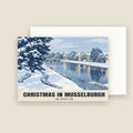 The River Esk, Musselburgh Christmas card with its envelope