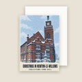 Earlestown Town Hall, Newton-le-Willows Christmas card with its envelope