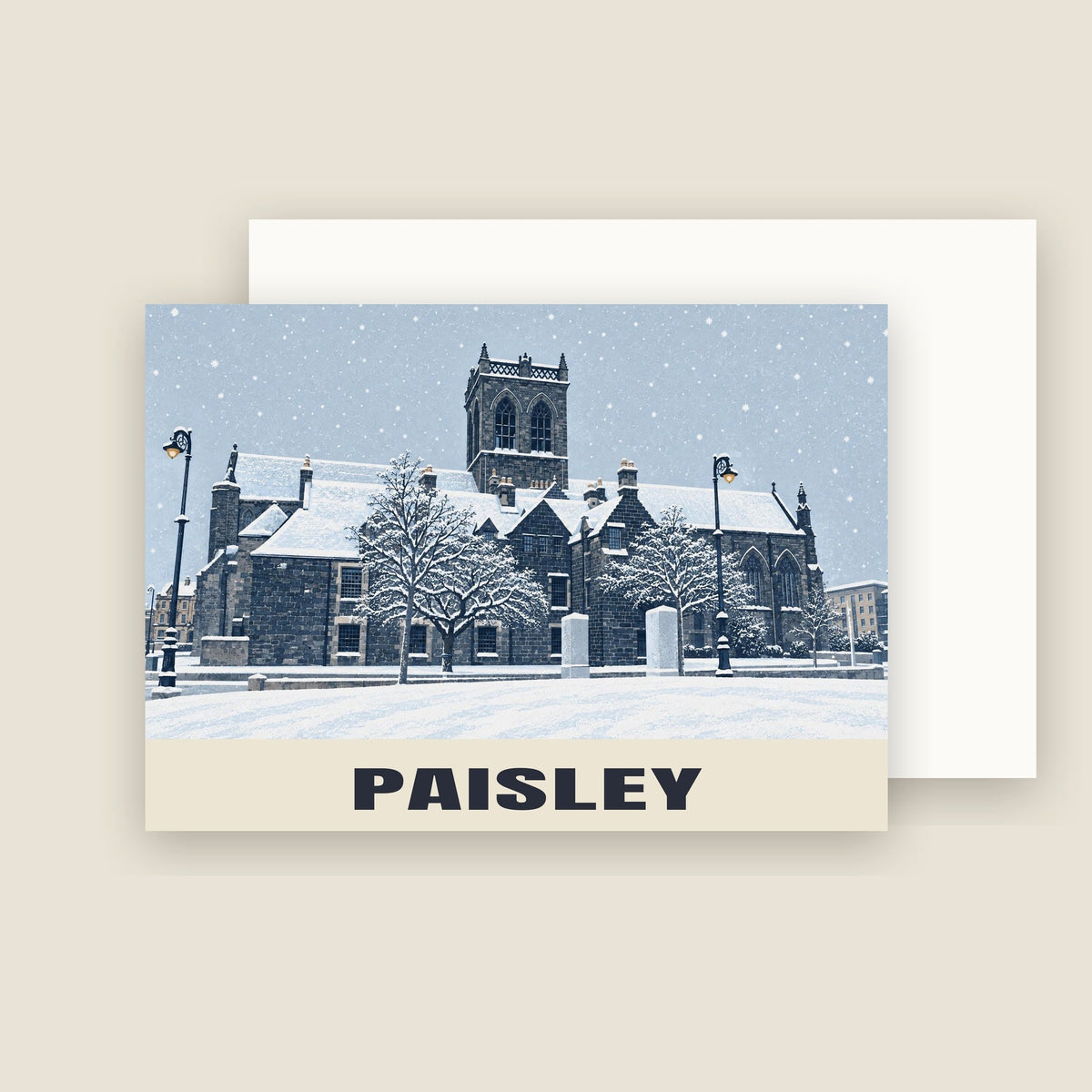 Paisley Abbey Christmas card with its envelope