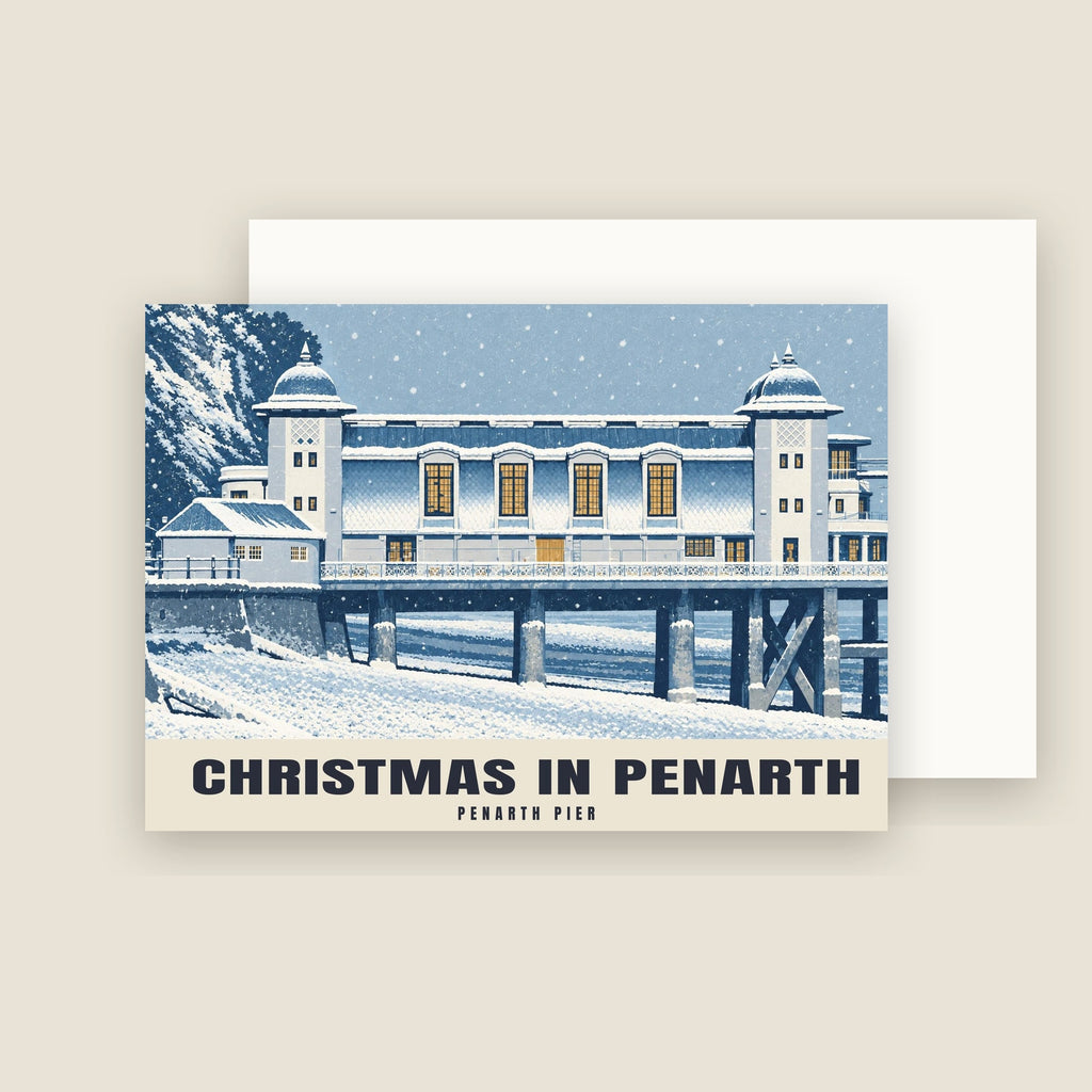 Penarth Pier Christmas card with its envelope