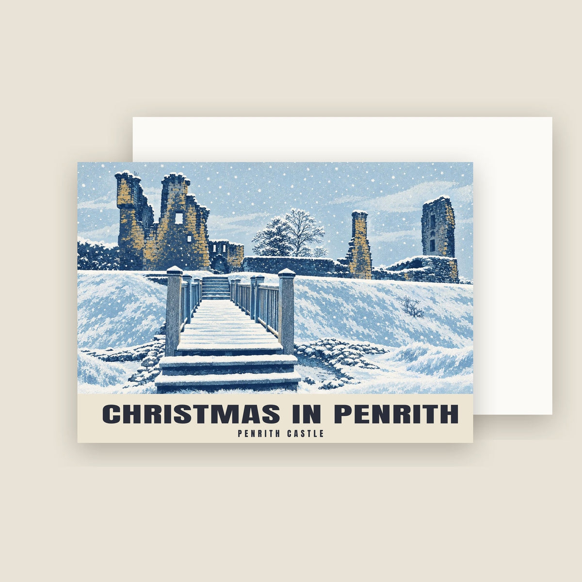 Penrith Castle Christmas card with its envelope