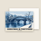 Old Bridge, Pontypridd Christmas card with its envelope