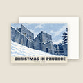 Prudhoe Castle Christmas card with its envelope