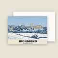 Richmond Castle, North Yorkshire Christmas card with its envelope