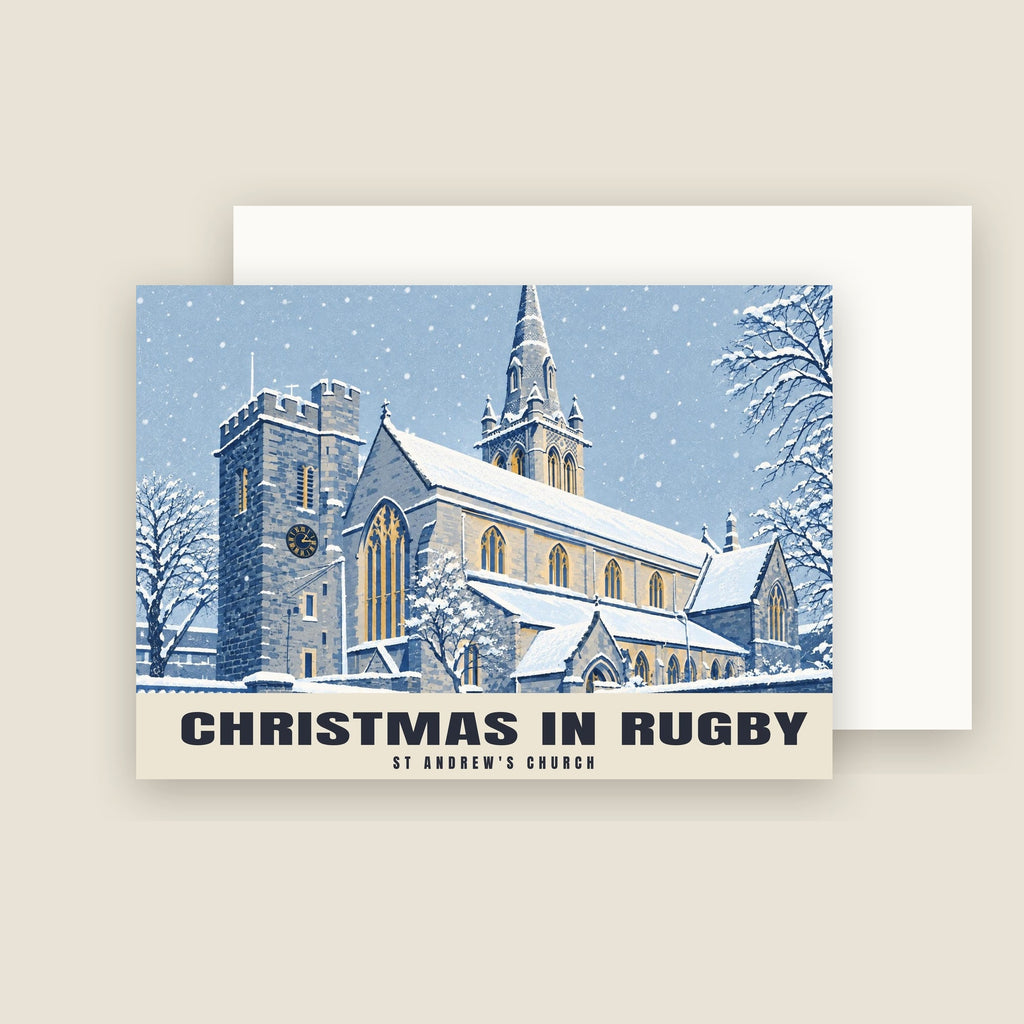 St Andrew's Church, Rugby Christmas card with its envelope