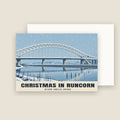 Silver Jubilee Bridge, Runcorn Christmas card with its envelope