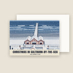 Saltburn Pier Christmas card with its envelope