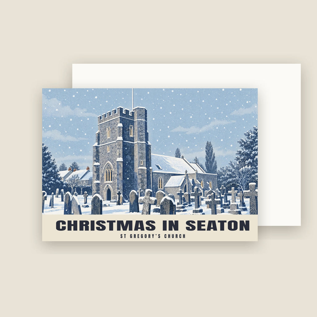 St Gregory’s Church, Seaton Christmas card with its envelope