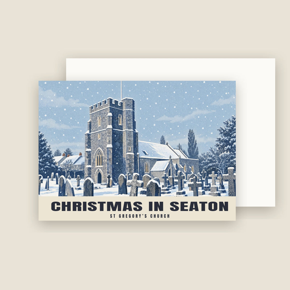 St Gregory’s Church, Seaton Christmas card with its envelope