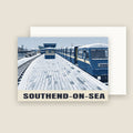Southend Pier, Southend-on-Sea Christmas card with its envelope