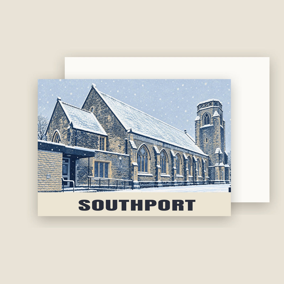 Southport Christmas card with its envelope