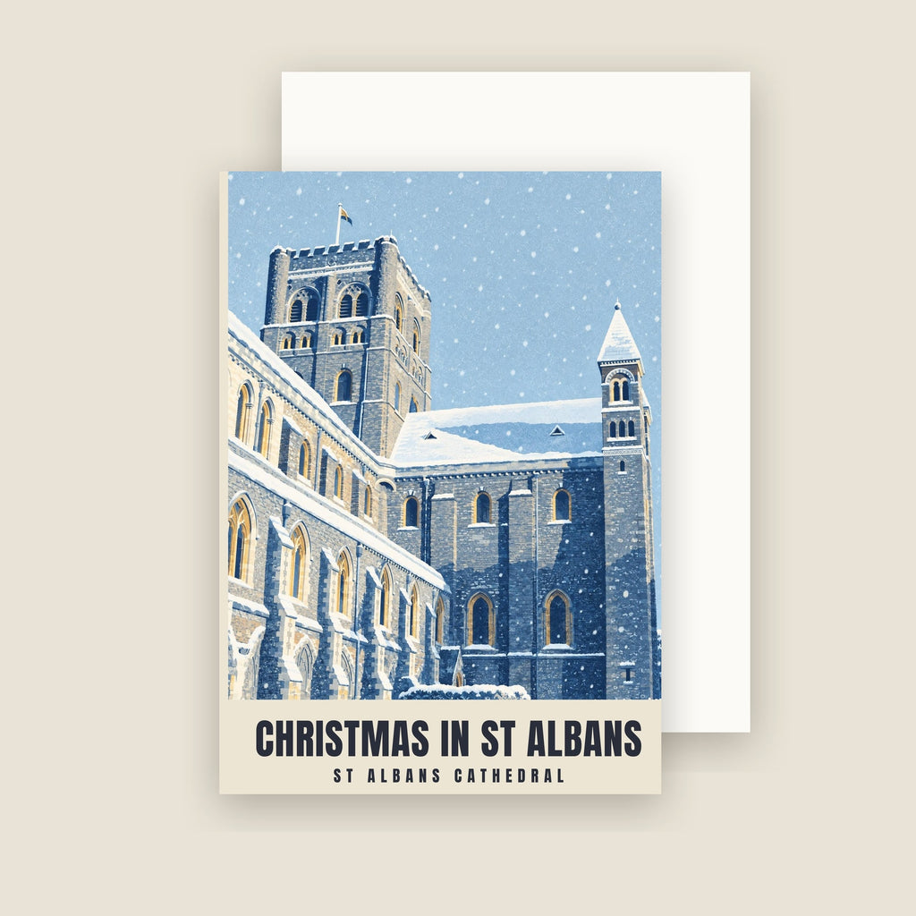 St Albans Cathedral Christmas card with its envelope