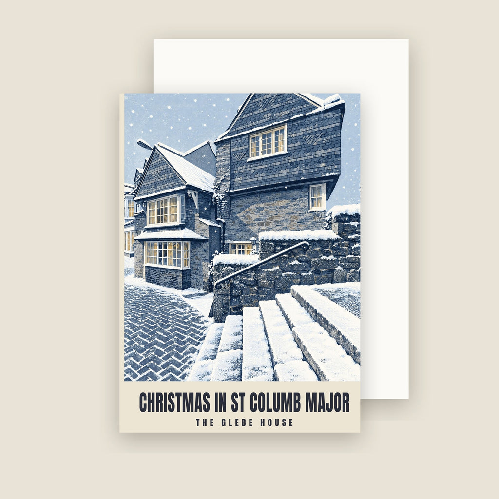 The Glebe House, St Columb Major Christmas card with its envelope