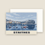 Staithes Christmas card with its envelope