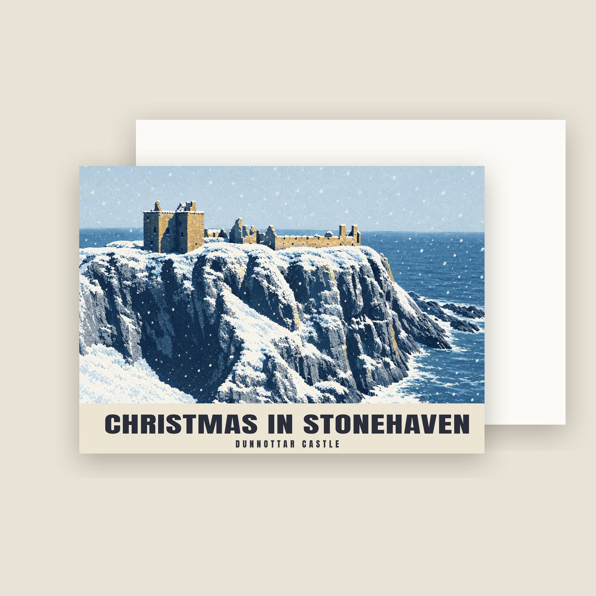 Dunnottar Castle, Stonehaven Christmas card with its envelope