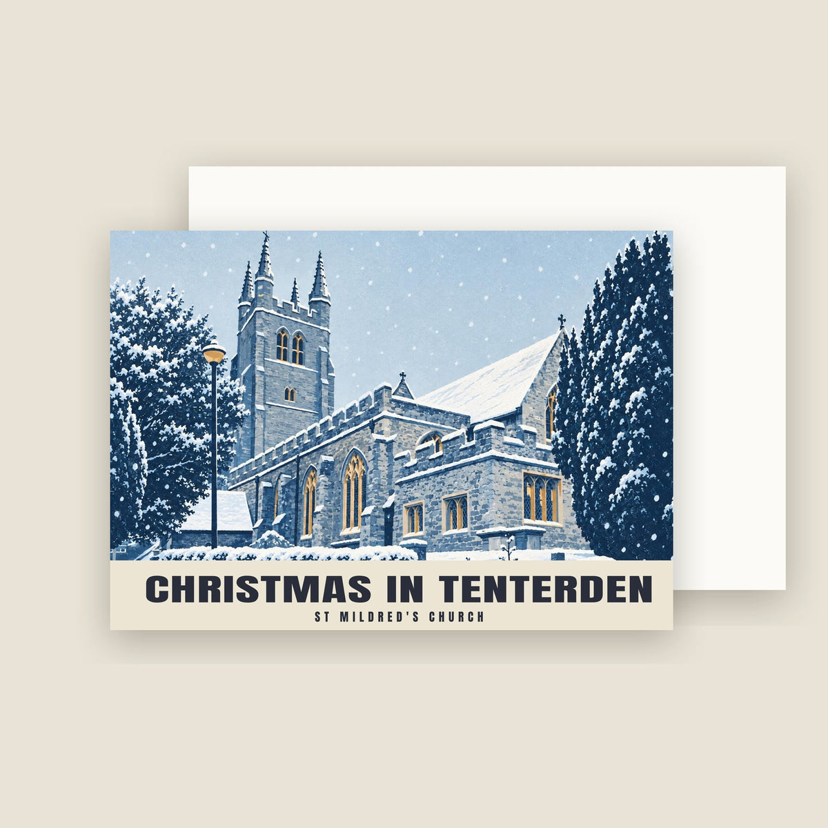 St Mildred's Church, Tenterden Christmas card with its envelope