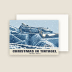 Tintagel Castle Christmas card with its envelope