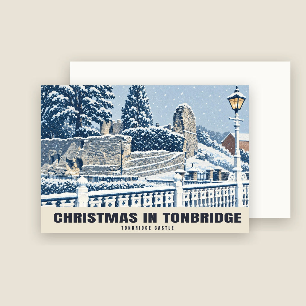 Tonbridge Castle Christmas card with its envelope
