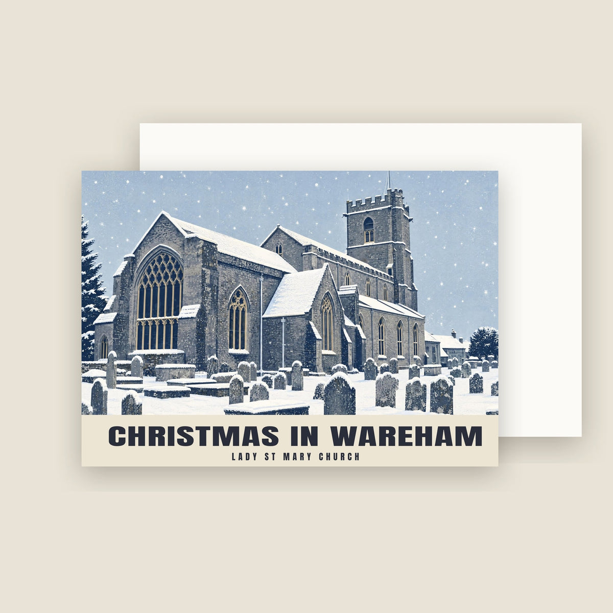 Lady St Mary Church, Wareham Christmas card with its envelope
